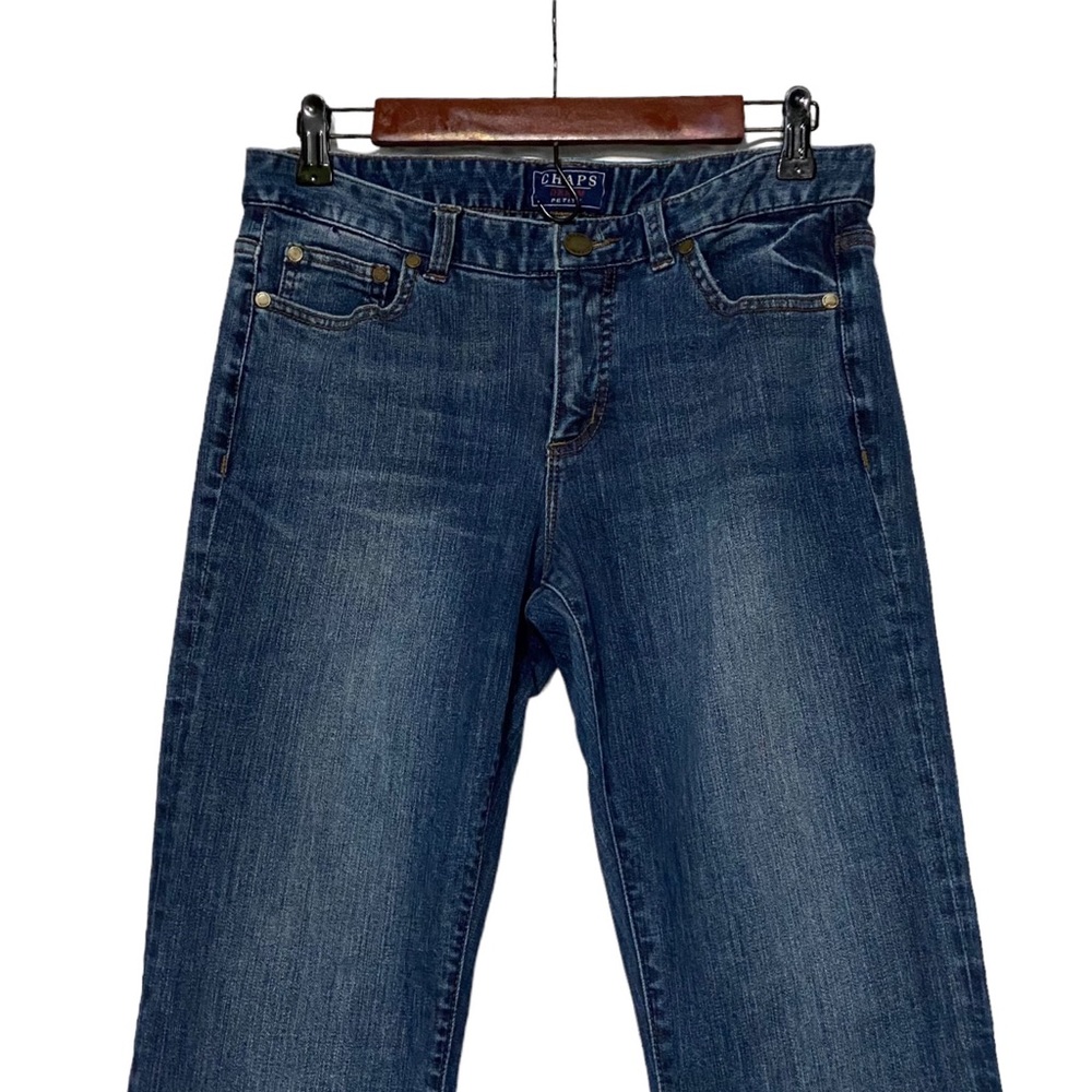 Vintage Chaps Womens Petite Mid Rise Denim Jeans Blue - Picture 2 of 13